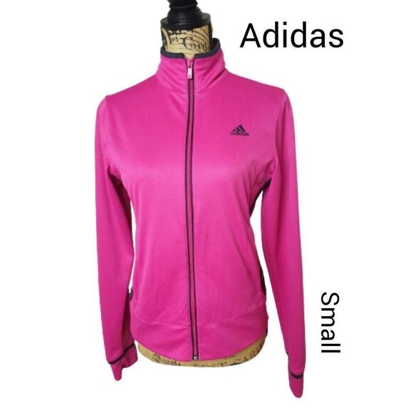 Adidas Women's Pink Jacket Stretch Textured Lightweight Jacket Small NWOT - Picture 1 of 7